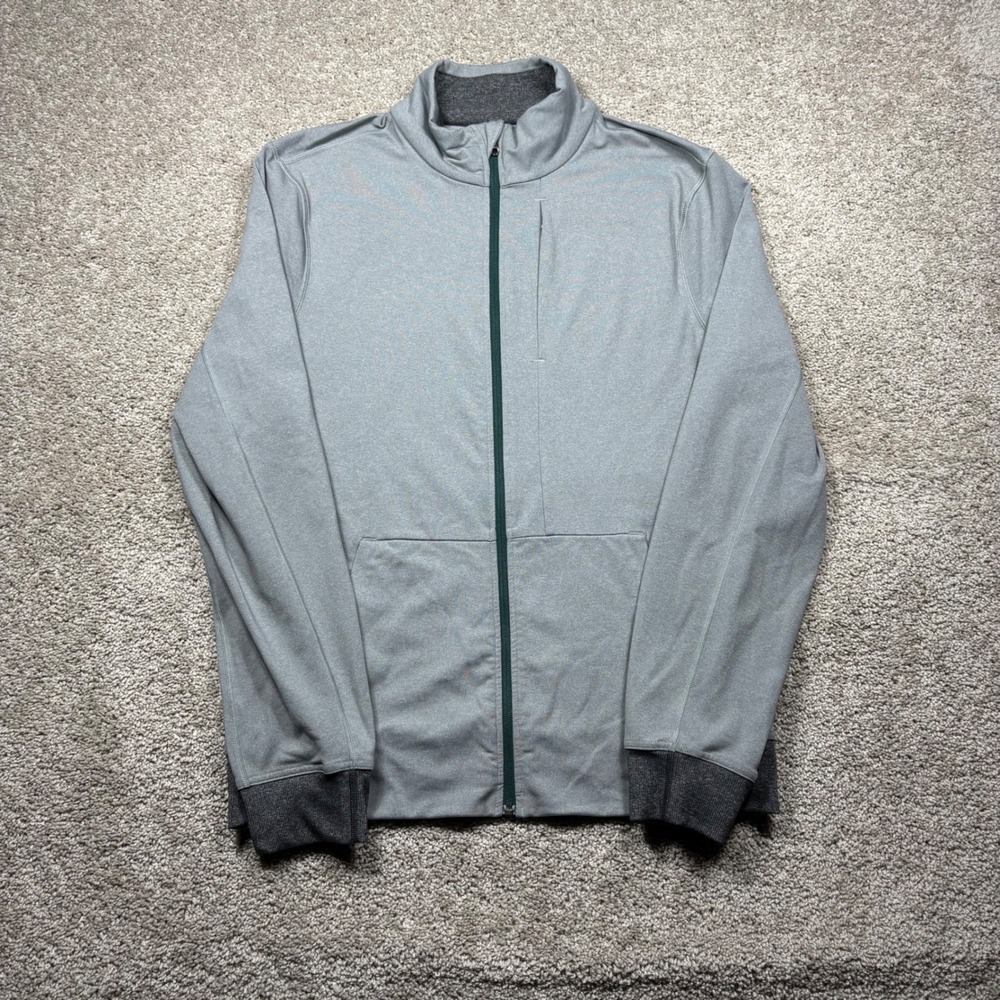 Lululemon Mens Full Zip Athletic Jacket Gray Mock Neck Size L Large